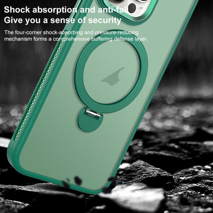 For iPhone 14 Plus MagSafe Magnetic Holder Breathable Phone Case(Green) - iPhone 14 Plus Cases by PMC Jewellery | Online Shopping South Africa | PMC Jewellery