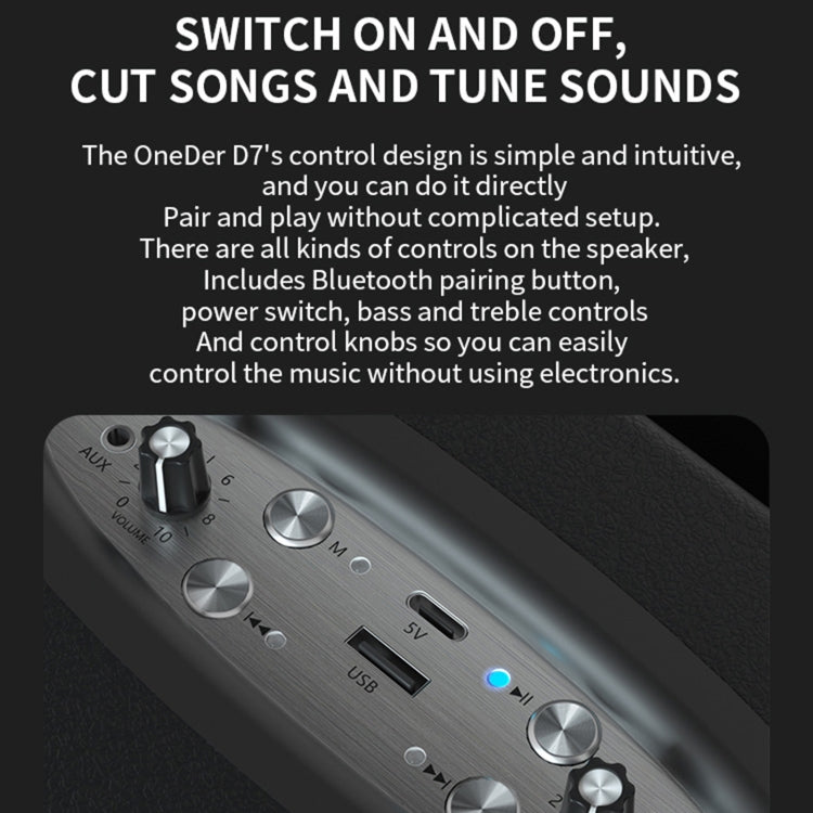 Oneder D7 Bluetooth Speaker Outdoor Karaoke Wireless Speakers With Two Mic(Cyan) - free shipping - PMC Jewellery - Order now!