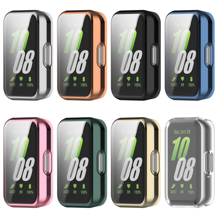 For Samsung Galaxy Fit 3 Full Coverage TPU Electroplated Watch Protective Case(Transparent White) - Watch Cases by PMC Jewellery | Online Shopping South Africa | PMC Jewellery