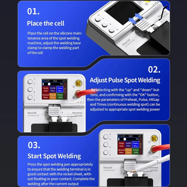 QianLi Macaron Max Portable Double Pulse Integrated Battery Spot Welding Machine - Others by QIANLI | Online Shopping South Africa | PMC TechLife | Buy Now Pay Later Mobicred