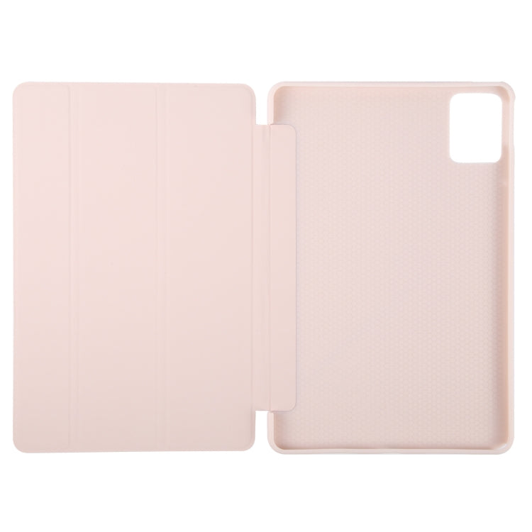For Lenovo Tab M11/ Xiaoxin Pad 11 2024 Tri-fold Silicone Leather Tablet Case(Pink) - Lenovo by PMC Jewellery | Online Shopping South Africa | PMC Jewellery | Buy Now Pay Later Mobicred
