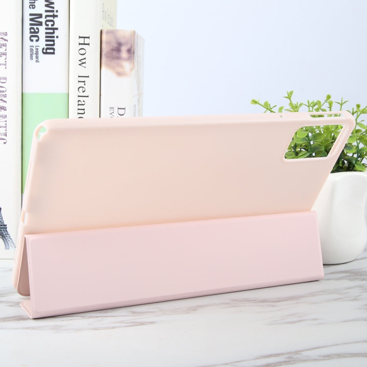 For Lenovo Tab M11/ Xiaoxin Pad 11 2024 Tri-fold Silicone Leather Tablet Case(Pink) - Lenovo by PMC Jewellery | Online Shopping South Africa | PMC Jewellery | Buy Now Pay Later Mobicred