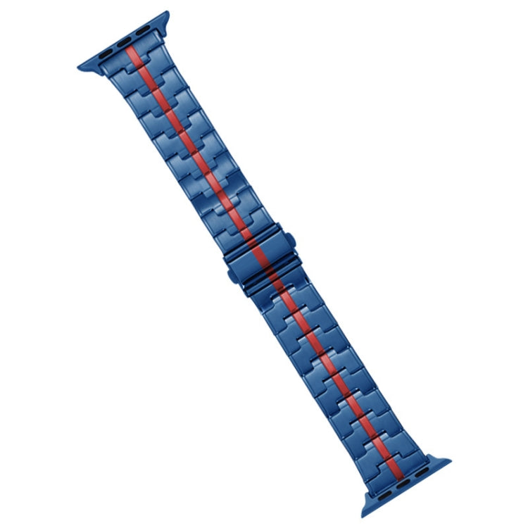 For Apple Watch SE 40mm Stainless Steel Watch Band(Blue Red) - free shipping - PMC TechLife - Order now!