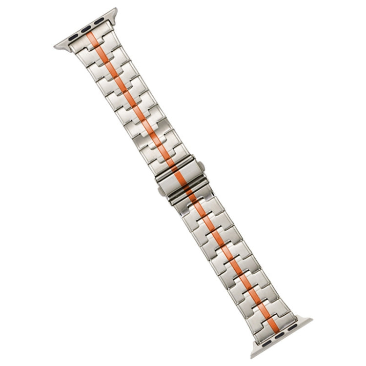 For Apple Watch SE 40mm Stainless Steel Watch Band(Starlight Orange) - free shipping - PMC TechLife - Order now!