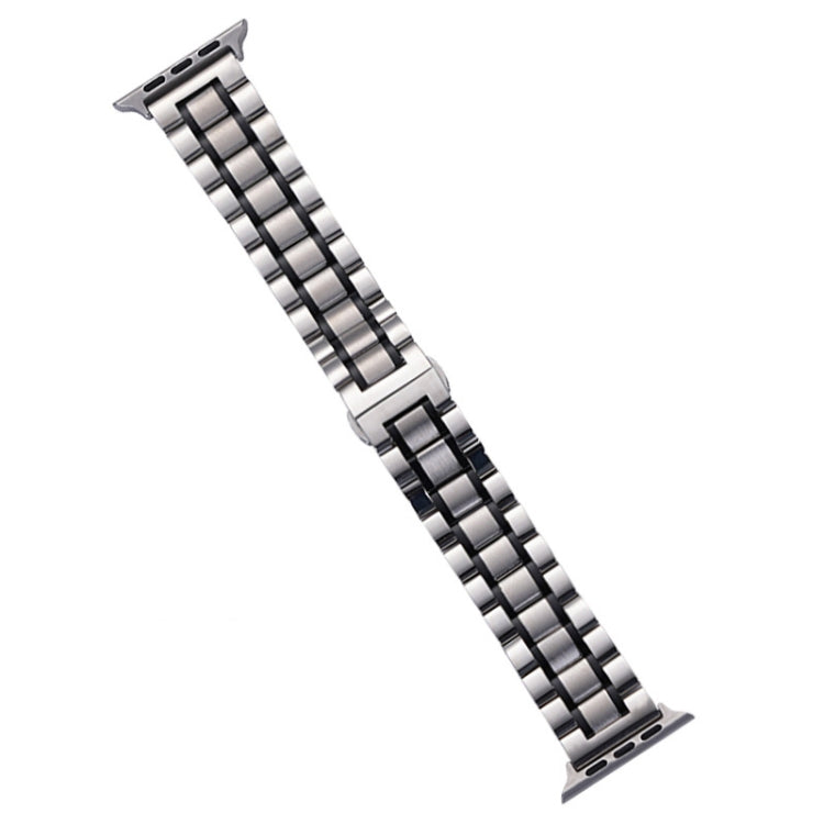 For Apple Watch 38mm Five-Beads Stainless Steel Watch Band(Silver Black) - free shipping - PMC TechLife - Order now!