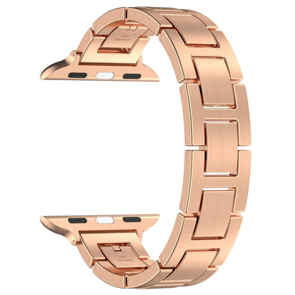 For Apple Watch SE 2023 40mm H Slim Stainless Steel Watch Band(Rose Gold) - Watch Bands by PMC Jewellery | Online Shopping South Africa | PMC Jewellery