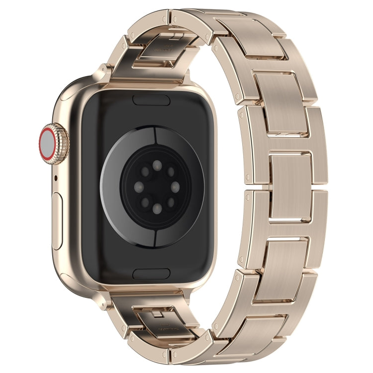 For Apple Watch SE 44mm H Slim Stainless Steel Watch Band(Starlight) - Watch Bands by PMC TechLife | Online Shopping South Africa | PMC TechLife