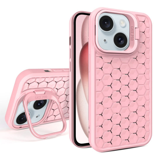 For iPhone 15 Plus Honeycomb Radiating Lens Holder Magsafe Phone Case(Pink) - iPhone 15 Plus Cases by PMC Jewellery | Online Shopping South Africa | PMC Jewellery