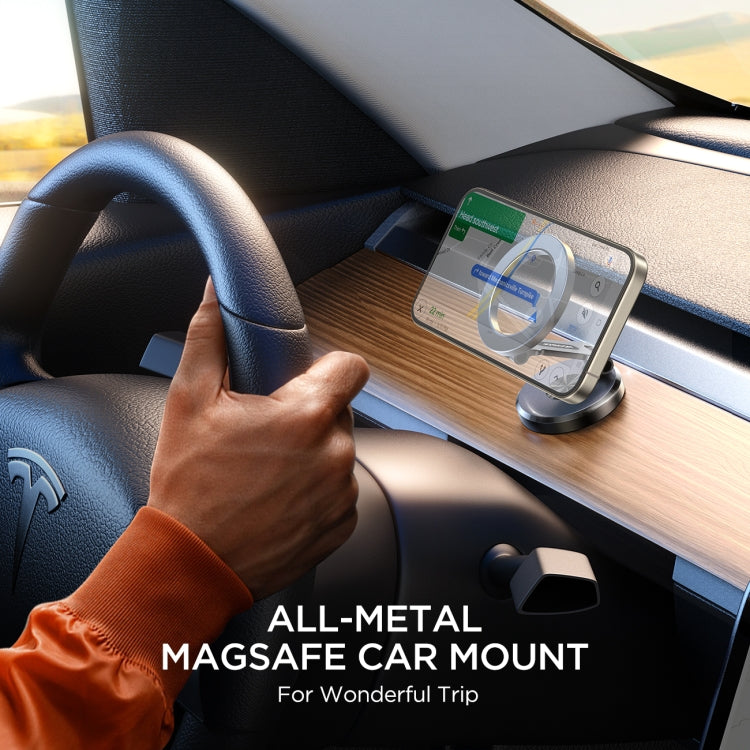 JOYROOM JR-ZS403 Metal Foldable Magnetic Car Phone Mount(Black) - free shipping - PMC TechLife - Order now!