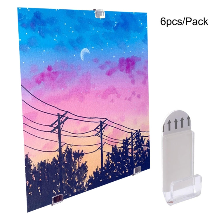 6pcs Wall Mounted Acrylic No-Punch Record Display Stand - Shelf & Hooks by PMC TechLife | Online Shopping South Africa | PMC TechLife