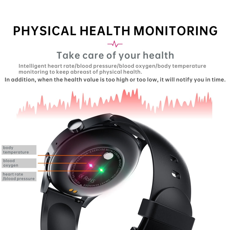 DM14 1.32 inch BT5.2 Smart Sport Watch, Support Bluetooth Call / Sleep / Blood Oxygen / Temperature / Heart Rate / Blood Pressure Health Monitor(Black) - Smart Watches by PMC Jewellery | Online Shopping South Africa | PMC Jewellery