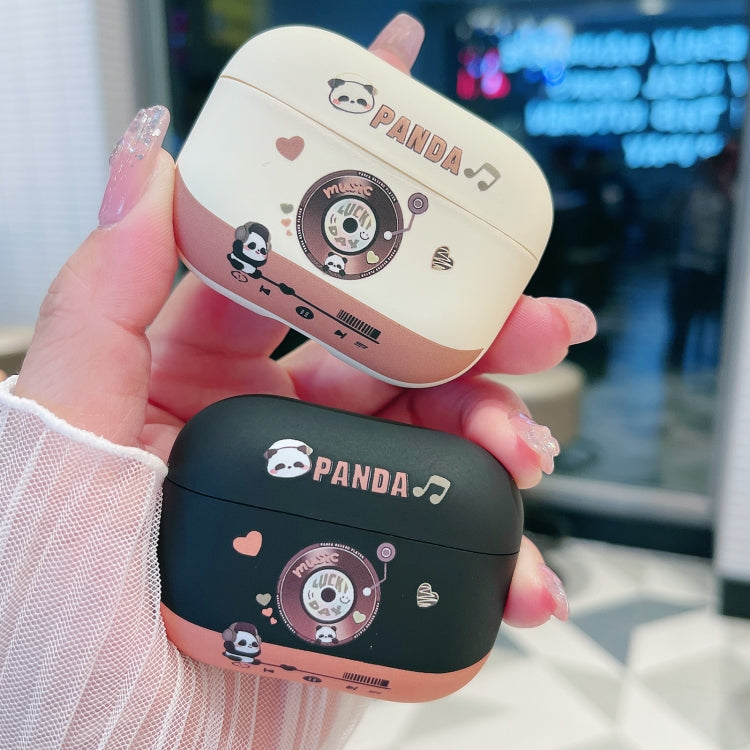 For AirPods 3 Panda Records Pattern Earbuds Box Frosted TPU Case(White) - For AirPods 3 by PMC Jewellery | Online Shopping South Africa | PMC Jewellery | Buy Now Pay Later Mobicred