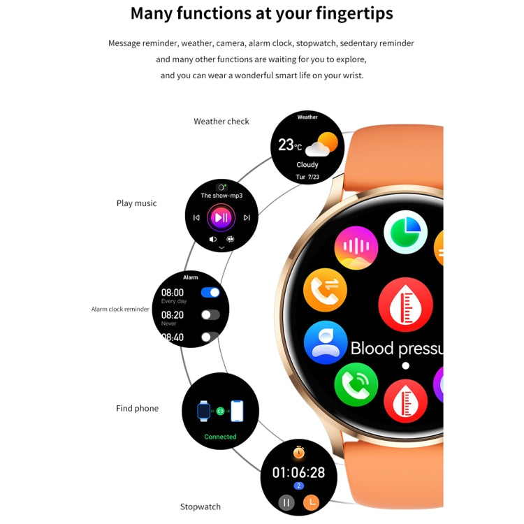 QS40 1.39 inch BT5.2 Smart Sport Watch, Support Bluetooth Call / Sleep / Blood Oxygen / Temperature / Heart Rate / Blood Pressure Health Monitor(Orange) - Smart Watches by PMC Jewellery | Online Shopping South Africa | PMC Jewellery