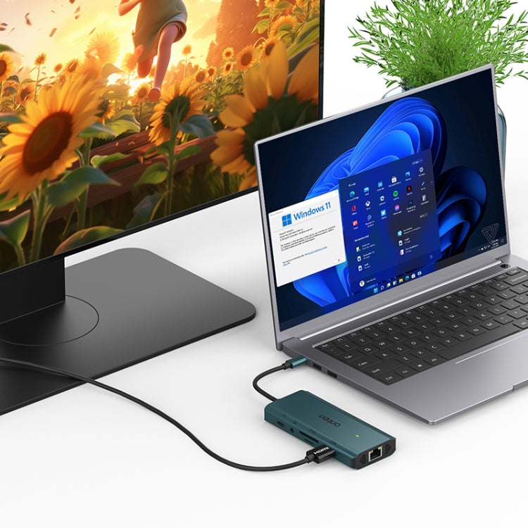 Onten UC961 9 in 1 USB-C / Type-C Multi-function HUB Docking Station(Green) - free shipping - PMC Jewellery - Order now!