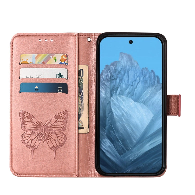 For Google Pixel 9 Embossed Butterfly Leather Phone Case(Rose Gold) - Google Cases by PMC Jewellery | Online Shopping South Africa | PMC Jewellery | Buy Now Pay Later Mobicred