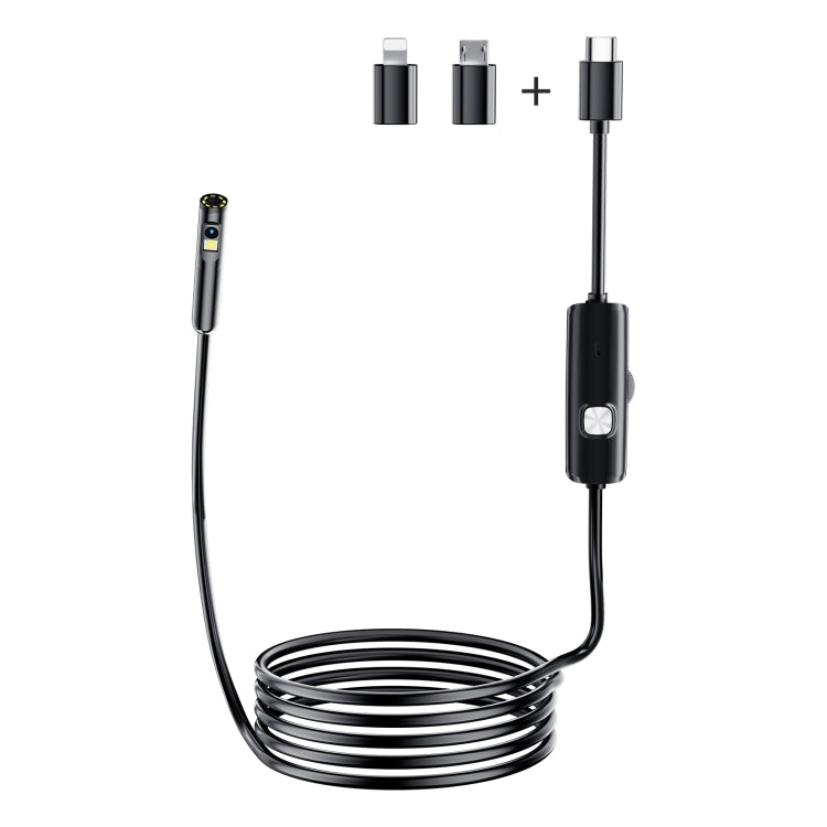 AN112 8mm Double Lenses HD Industry Endoscope Type-C + Micro USB + 8 Pin Connection, Length:2m Soft Tube -  by PMC Jewellery | Online Shopping South Africa | PMC Jewellery | Buy Now Pay Later Mobicred