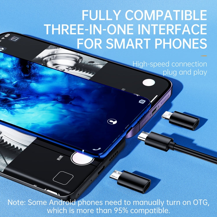 AN112 8mm Double Lenses HD Industry Endoscope Type-C + Micro USB + 8 Pin Connection, Length:3.5m Hard Tube -  by PMC TechLife | Online Shopping South Africa | PMC TechLife | Buy Now Pay Later Mobicred