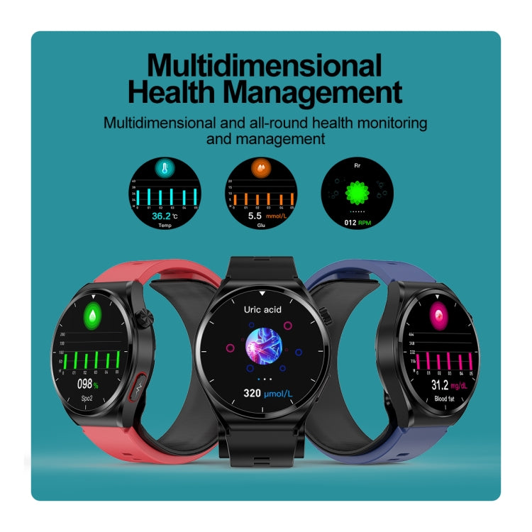 S22 Air Pump Blood Pressure Testing ECG Health Smart Watch, 1.39 inch Round Screen(Black) - Smart Watches by PMC Jewellery | Online Shopping South Africa | PMC Jewellery