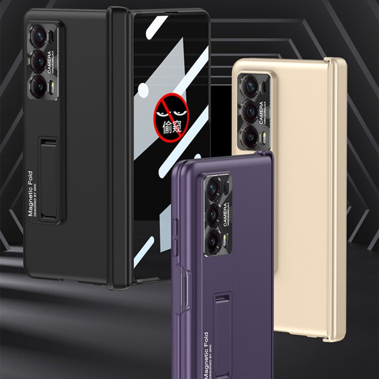 For Honor Magic V2 GKK Integrated Privacy Magnetic Folding Hinge All-inclusive Phone Case(Purple) - Honor Cases by GKK | Online Shopping South Africa | PMC Jewellery | Buy Now Pay Later Mobicred