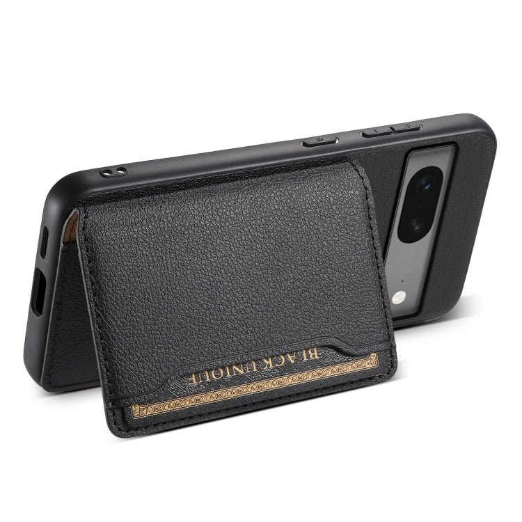 For Google Pixel 7 5G Calf Texture Card Bag Design Full Coverage Phone Case(Black) - Google Cases by PMC TechLife | Online Shopping South Africa | PMC TechLife | Buy Now Pay Later Mobicred