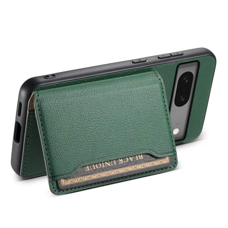 For Google Pixel 7 5G Calf Texture Card Bag Design Full Coverage Phone Case(Green) - Google Cases by PMC TechLife | Online Shopping South Africa | PMC TechLife | Buy Now Pay Later Mobicred