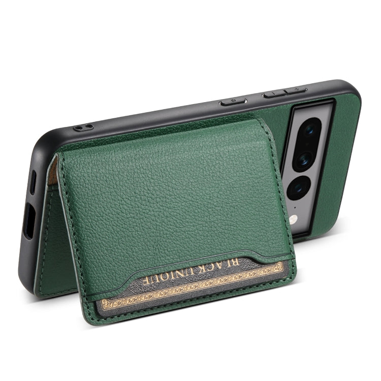 For Google Pixel 7 Pro 5G Calf Texture Card Bag Design Full Coverage Phone Case(Green) - Google Cases by PMC TechLife | Online Shopping South Africa | PMC TechLife | Buy Now Pay Later Mobicred