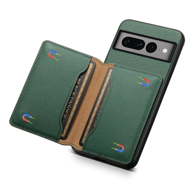 For Google Pixel 7 Pro 5G Calf Texture Card Bag Design Full Coverage Phone Case(Green) - Google Cases by PMC TechLife | Online Shopping South Africa | PMC TechLife | Buy Now Pay Later Mobicred
