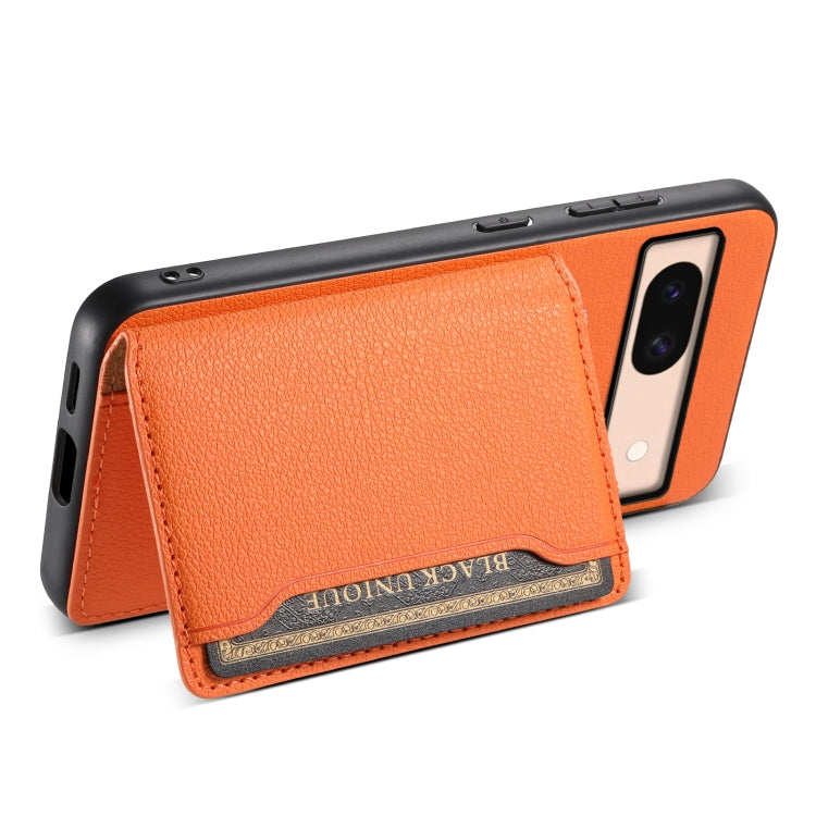 For Google Pixel 8a Calf Texture Card Bag Design Full Coverage Phone Case(Orange) - Google Cases by PMC Jewellery | Online Shopping South Africa | PMC Jewellery | Buy Now Pay Later Mobicred