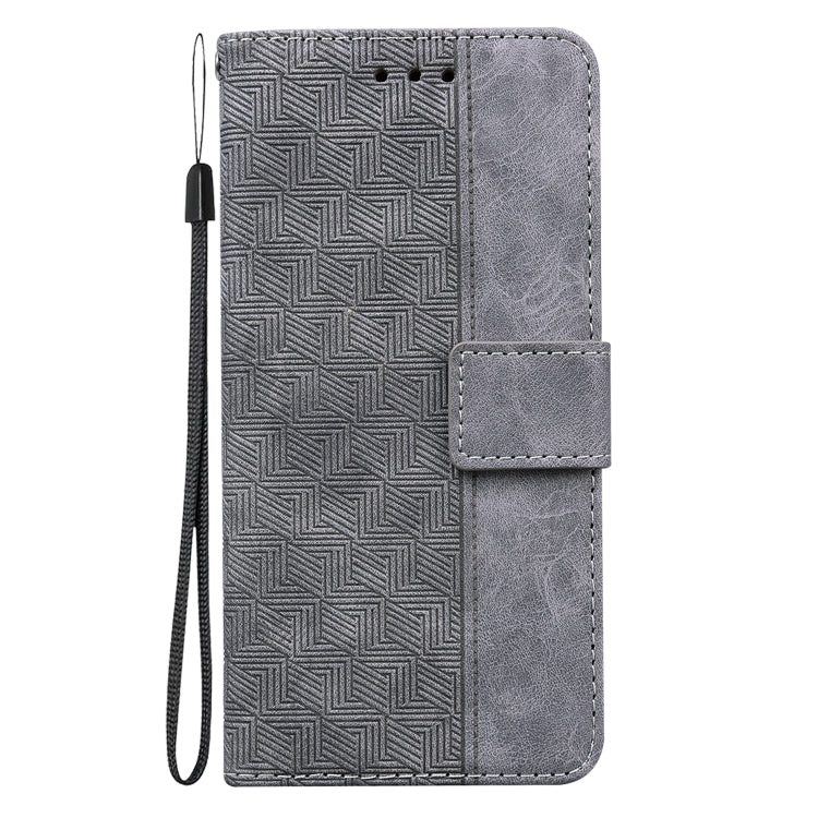 For Google Pixel 9 Geometric Embossed Leather Phone Case(Grey) - Google Cases by PMC Jewellery | Online Shopping South Africa | PMC Jewellery | Buy Now Pay Later Mobicred