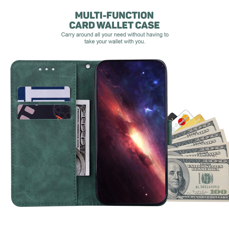 For Google Pixel 9 Geometric Embossed Leather Phone Case(Green) - Google Cases by PMC TechLife | Online Shopping South Africa | PMC TechLife | Buy Now Pay Later Mobicred
