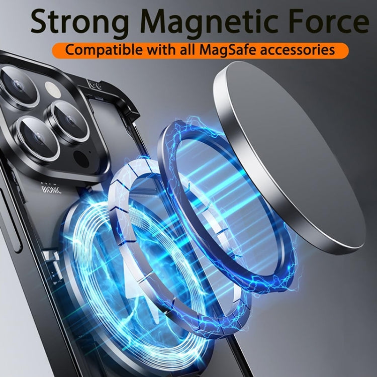 For iPhone 14 Pro Max MagSafe Magnetic Frameless Holder Phone Case(Black) - iPhone 14 Pro Max Cases by PMC TechLife | Online Shopping South Africa | PMC TechLife