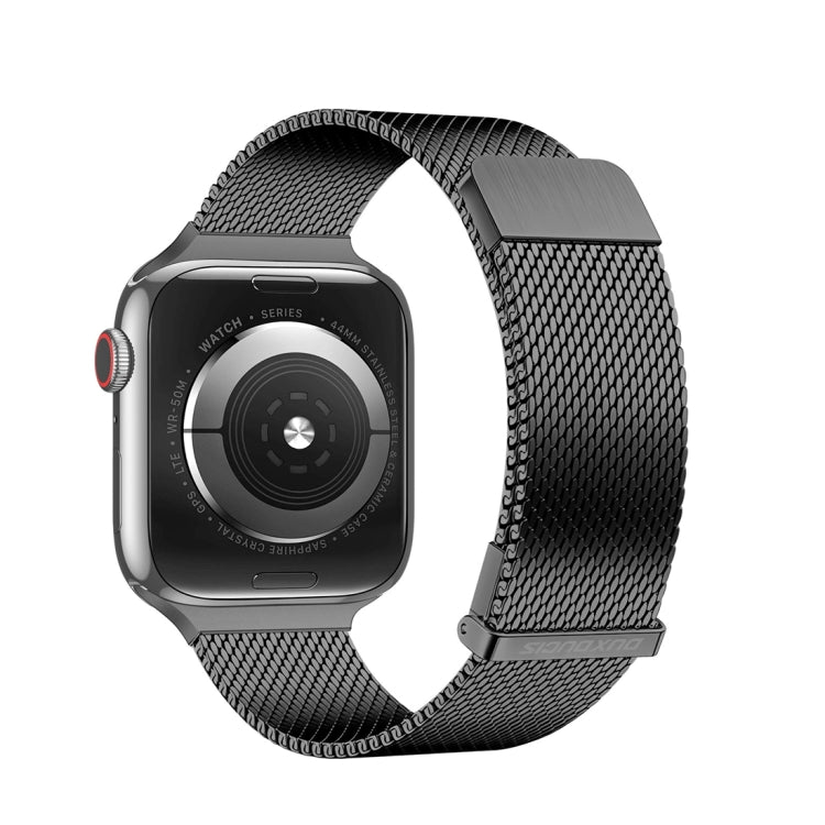 For Apple Watch Series 9 45mm DUX DUCIS Milanese Pro Series Stainless Steel Watch Band(Black) - Watch Bands by DUX DUCIS | Online Shopping South Africa | PMC Jewellery