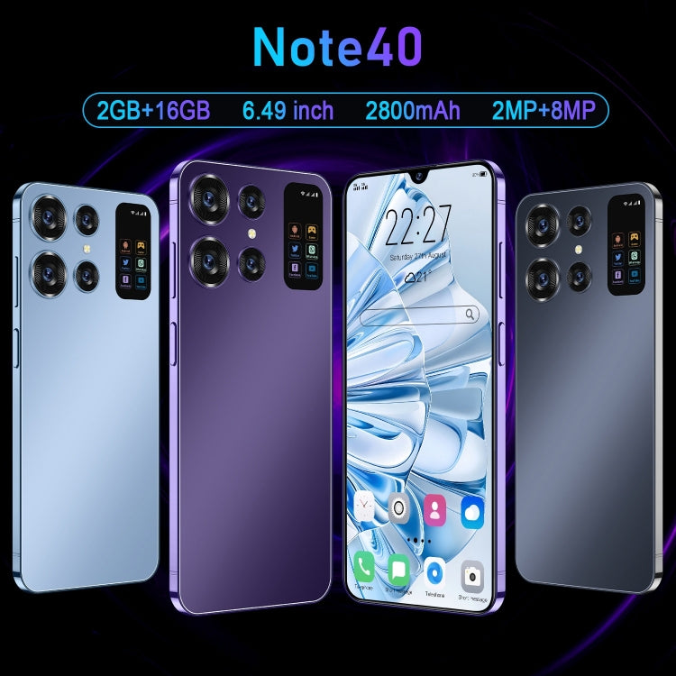 Note40 / X16, 2GB+16GB, 6.49 inch Face Identification Android 8.1 MTK6580A Quad Core, Network: 3G, Dual SIM(Purple) -  by PMC TechLife | Online Shopping South Africa | PMC TechLife