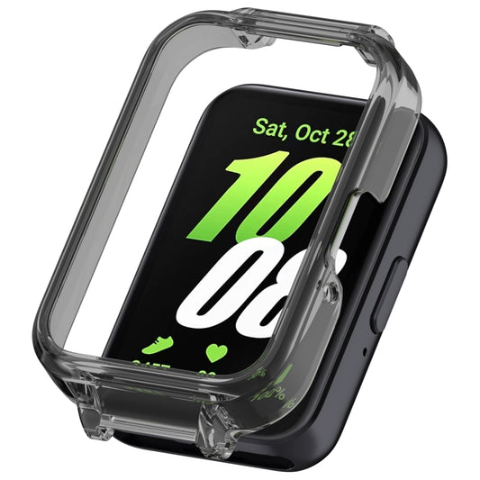 For Samsung Galaxy Fit 3 12mm Half Coverage Hollowed PC Watch Protective Case(Transparent Black) - Watch Cases by PMC Jewellery | Online Shopping South Africa | PMC Jewellery