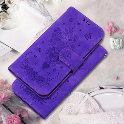 For Google Pixel 9 Butterfly Rose Embossed Leather Phone Case(Purple) - Google Cases by PMC Jewellery | Online Shopping South Africa | PMC Jewellery | Buy Now Pay Later Mobicred