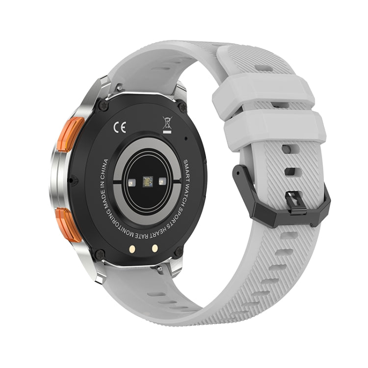 LEMFO AK59 1.43 inch AMLOED Round Screen Silicone Strap Smart Watch(Silver) - free shipping - PMC TechLife - Order now!