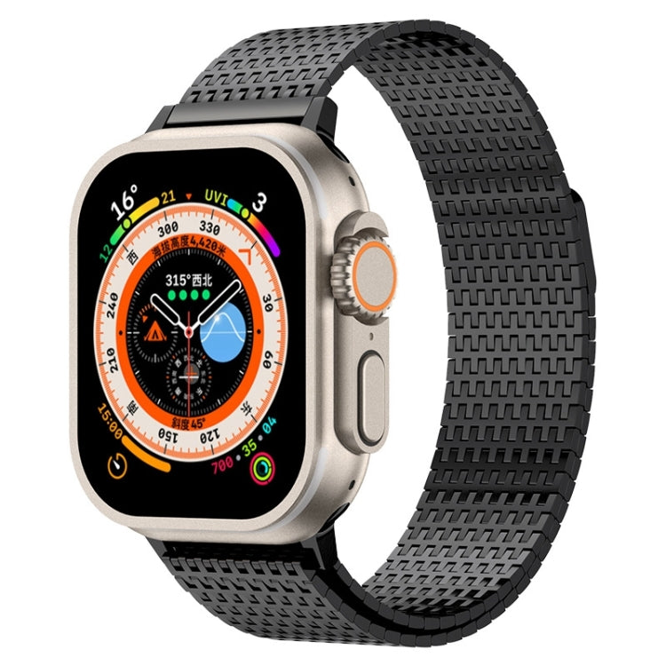 For Apple Watch Ultra 49mm Milanese Loop Magnetic Clasp Stainless Steel Watch Band(Black) - Watch Bands by PMC Jewellery | Online Shopping South Africa | PMC Jewellery