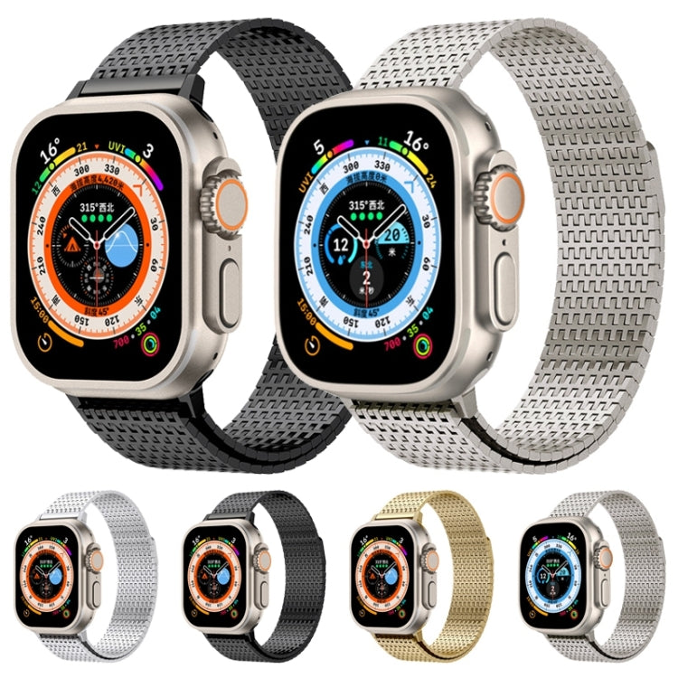 For Apple Watch Series 9 45mm Milanese Loop Magnetic Clasp Stainless Steel Watch Band(Gold) - Watch Bands by PMC Jewellery | Online Shopping South Africa | PMC Jewellery