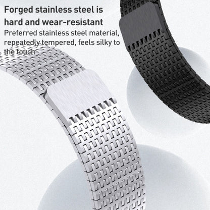 For Apple Watch SE 2023 44mm Milanese Loop Magnetic Clasp Stainless Steel Watch Band(Black) - Watch Bands by PMC Jewellery | Online Shopping South Africa | PMC Jewellery