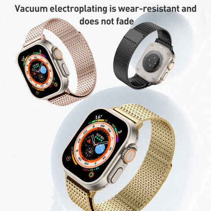 For Apple Watch Series 9 45mm Milanese Loop Magnetic Clasp Stainless Steel Watch Band(Gold) - Watch Bands by PMC Jewellery | Online Shopping South Africa | PMC Jewellery