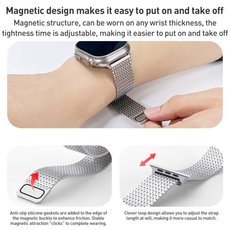 For Apple Watch 42mm Milanese Loop Magnetic Clasp Stainless Steel Watch Band(Silver) - Watch Bands by PMC TechLife | Online Shopping South Africa | PMC TechLife