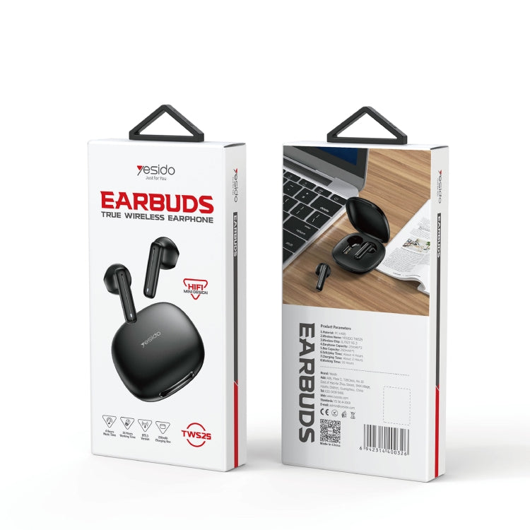 Yesido TWS25 TWS Wireless Bluetooth Earphone(Black) - TWS Earphone by Yesido | Online Shopping South Africa | PMC Jewellery