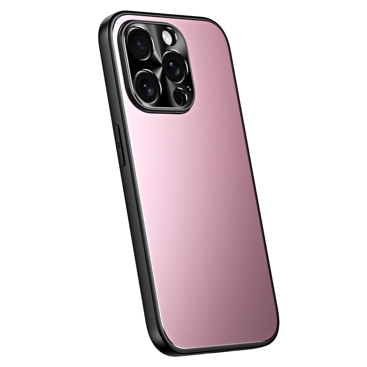 For iPhone 12 Pro Max R-JUST RJ-61 Electroplating Frosted TPU + PC Phone Case(Pink) - iPhone 12 Pro Max Cases by R-JUST | Online Shopping South Africa | PMC Jewellery