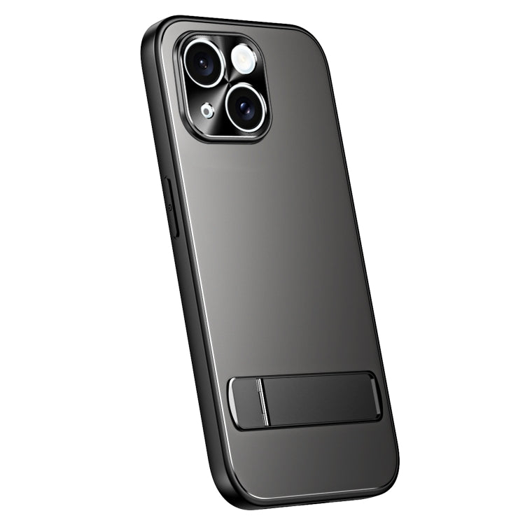 For iPhone 14 R-JUST RJ-61 Electroplating Frosted TPU + PC Phone Case with Holder(Grey) - free shipping - PMC TechLife - Order now!