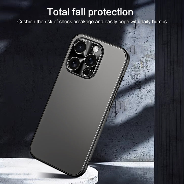 For iPhone 13 Pro R-JUST RJ-61 Electroplating Frosted TPU + PC Phone Case with Holder(Grey) - iPhone 13 Pro Cases by R-JUST | Online Shopping South Africa | PMC TechLife | Buy Now Pay Later Mobicred