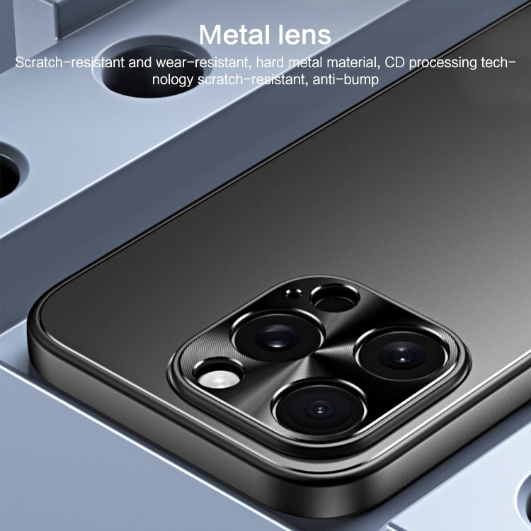 For iPhone 13 Pro R-JUST RJ-61 Electroplating Frosted TPU + PC Phone Case with Holder(Grey) - iPhone 13 Pro Cases by R-JUST | Online Shopping South Africa | PMC TechLife | Buy Now Pay Later Mobicred