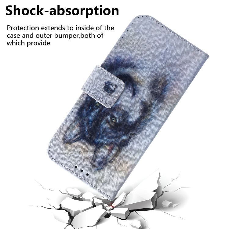 For Google Pixel 9 Pro Coloured Drawing Flip Leather Phone Case(White Wolf) - Google Cases by PMC TechLife | Online Shopping South Africa | PMC TechLife | Buy Now Pay Later Mobicred