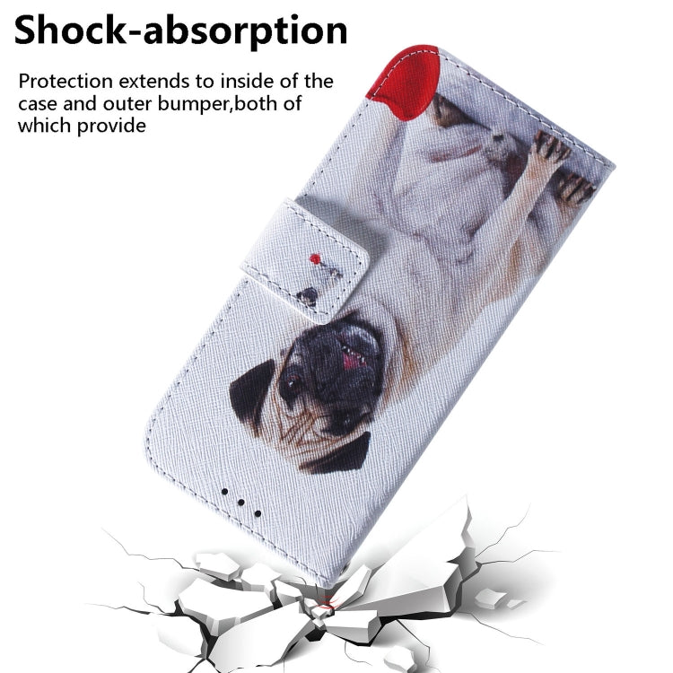 For Google Pixel 9 Pro Coloured Drawing Flip Leather Phone Case(Pug) - Google Cases by PMC Jewellery | Online Shopping South Africa | PMC Jewellery | Buy Now Pay Later Mobicred