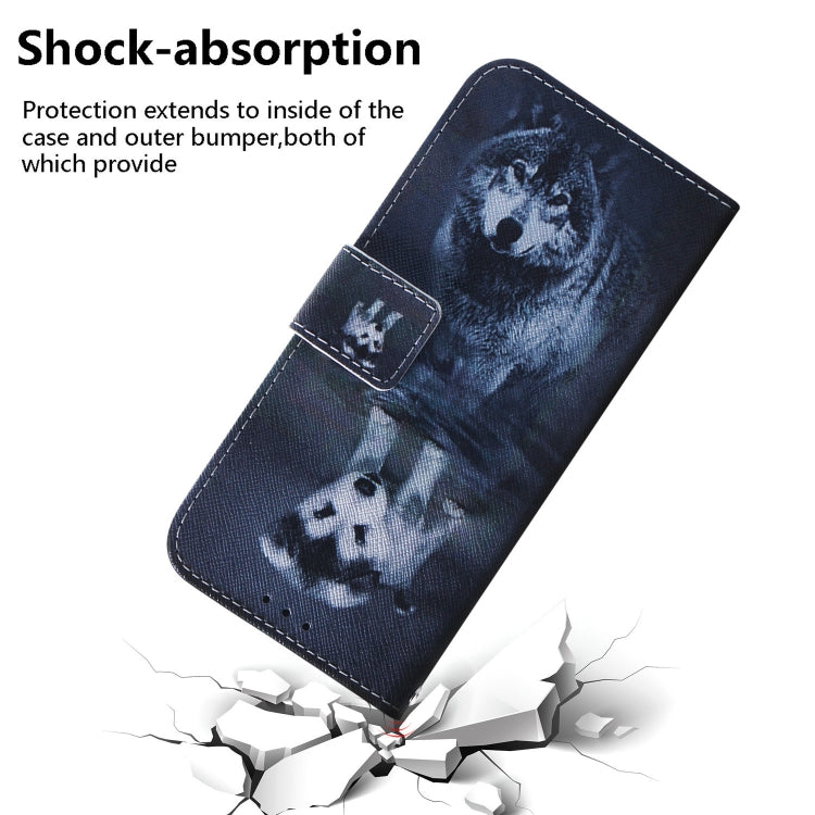 For Google Pixel 9 Pro Coloured Drawing Flip Leather Phone Case(Wolf and Dog) - Google Cases by PMC TechLife | Online Shopping South Africa | PMC TechLife | Buy Now Pay Later Mobicred