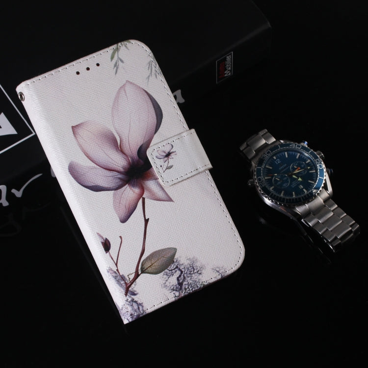 For Google Pixel 9 Pro Coloured Drawing Flip Leather Phone Case(Magnolia) - Google Cases by PMC TechLife | Online Shopping South Africa | PMC TechLife | Buy Now Pay Later Mobicred